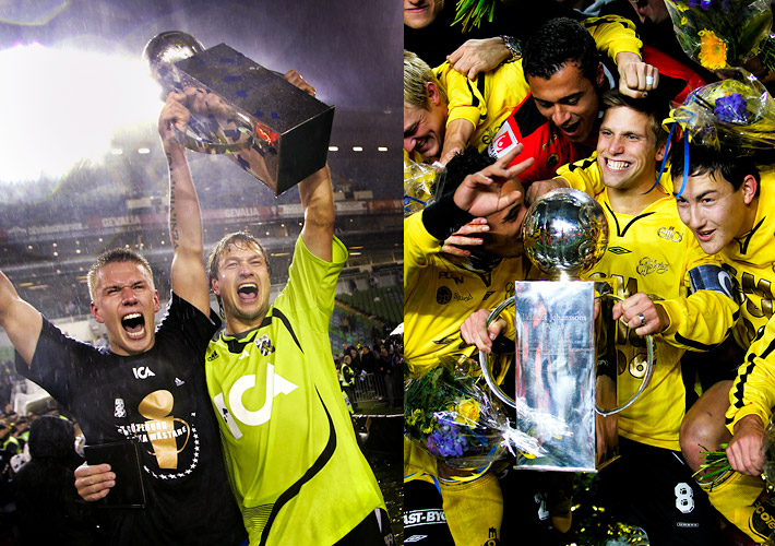 Allsvenska guldmedaljörer, IFK Göteborg och IF Elfsborg. Allsvenskan, guldmedaljörer, IFK Göteborg, IF Elfsborg, wernbloom, anders svensson,